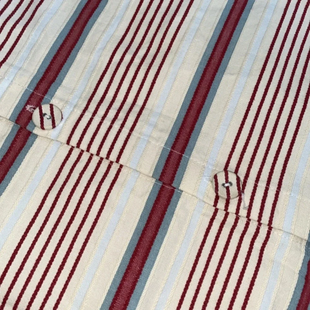 IKEA Alvine Raffla Pillow Cover SET (2) 25”‎ x 25” Stripes 100% Cotton Buttons